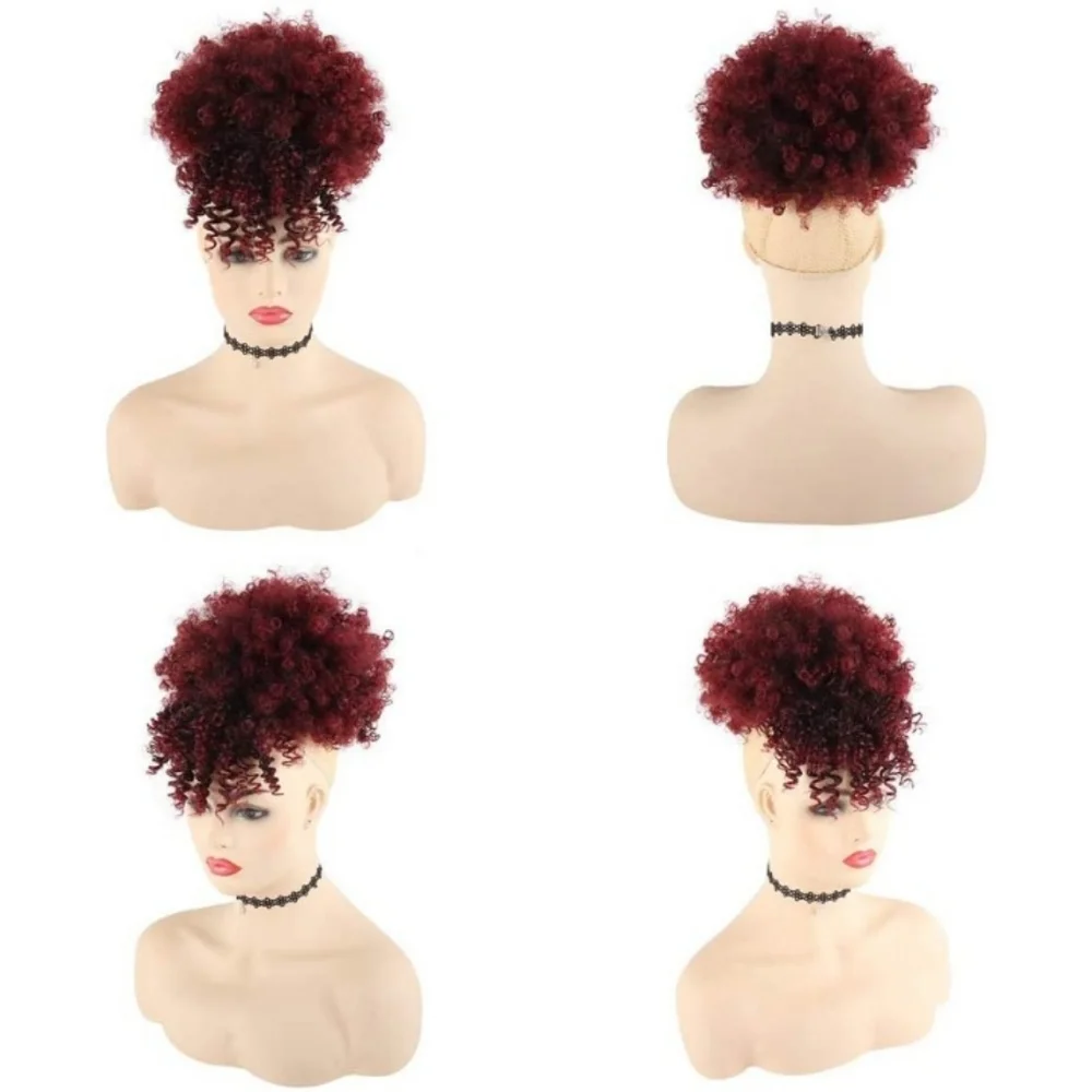 Blooming Hair Drawstring Ponytail With Bang